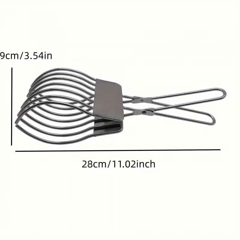 1Pc Stainless Steel Roast Beef Cutting Tongs Portable Meat Bread Slicer Onion Tomato Holder Kitchen Accessories for Slicing