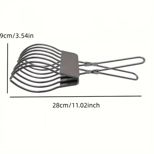 1Pc Stainless Steel Roast Beef Cutting Tongs Portable Meat Bread Slicer Onion Tomato Holder Kitchen Accessories for Slicing